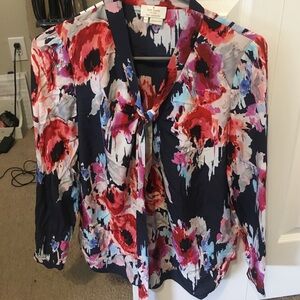 Kate Spade Floral Button Down Shirt - Red, Blue, Pink